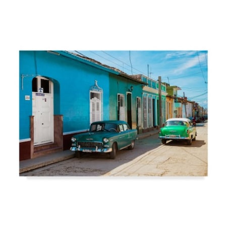 Philippe Hugonnard 'Green Cars In Trinidad' Canvas Art,22x32